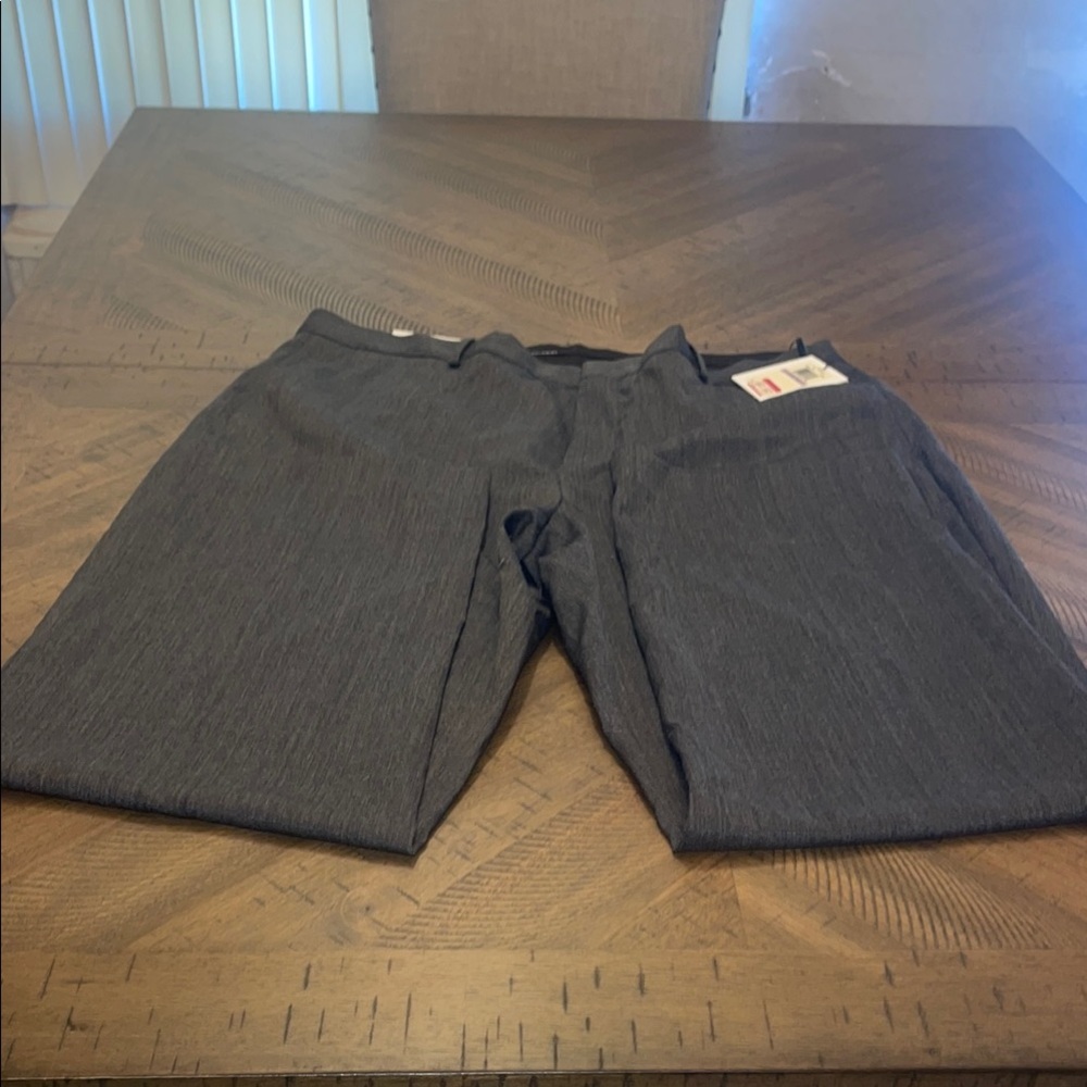 Calvin Klein Charcoal Flat Front Pants with Tags straight fit
